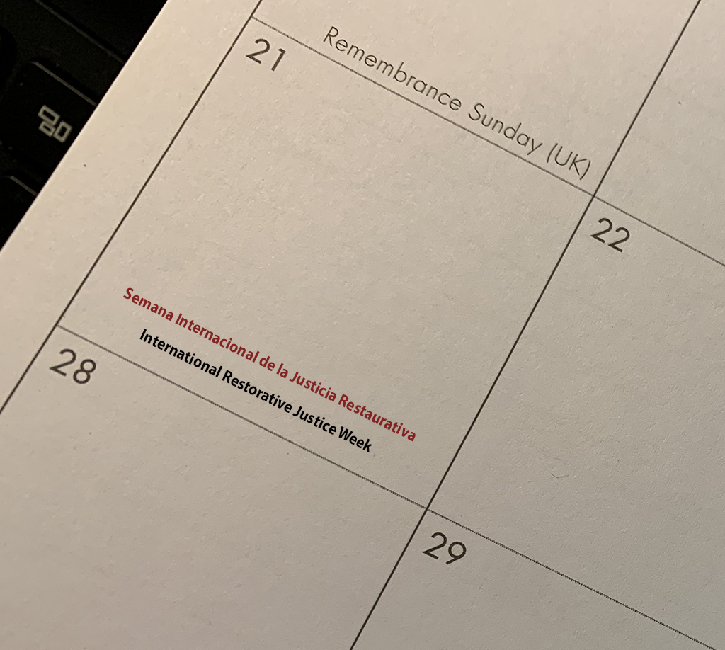 small calendar page international restorative justice week