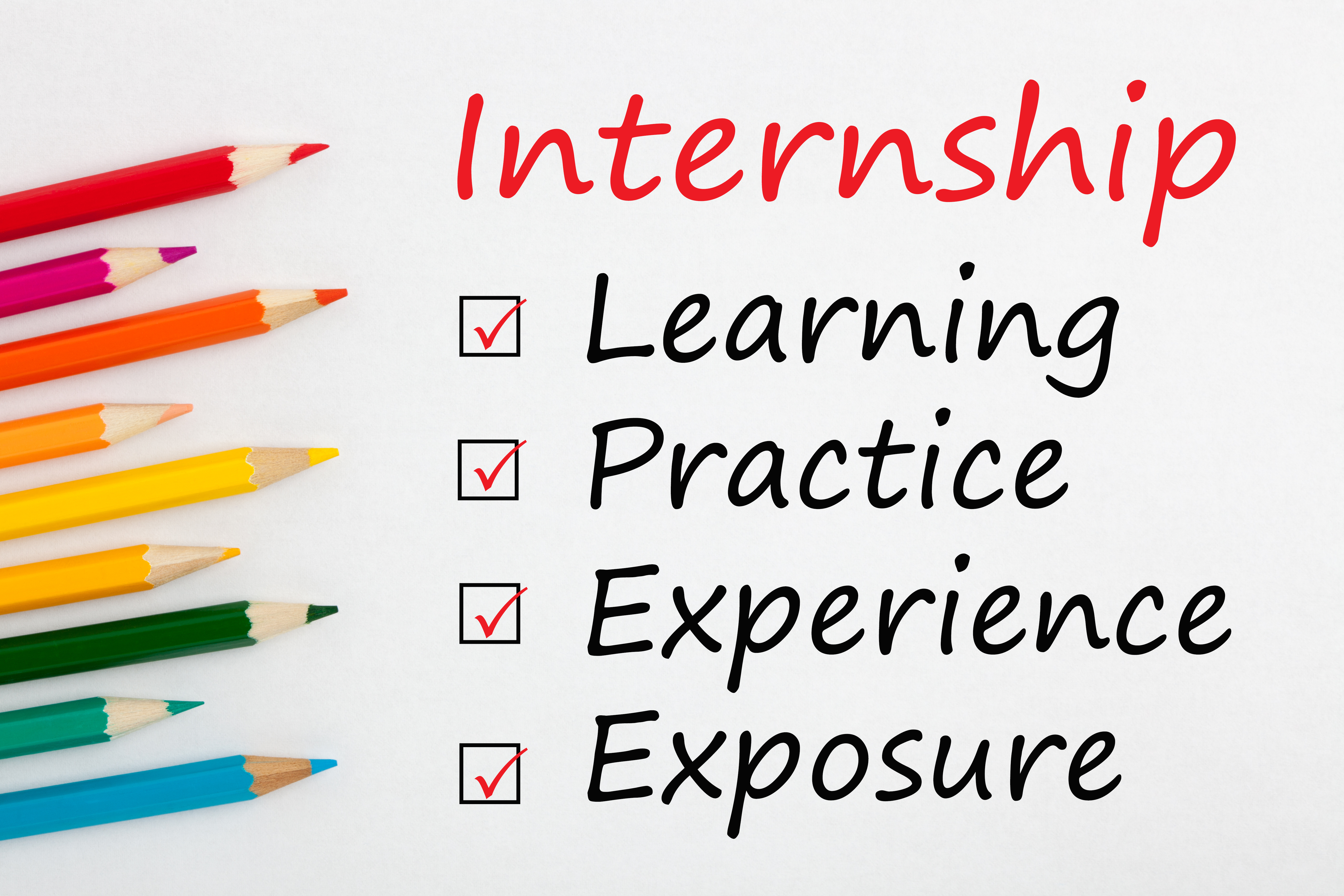 Internship image learning, practice, experience, exposure
